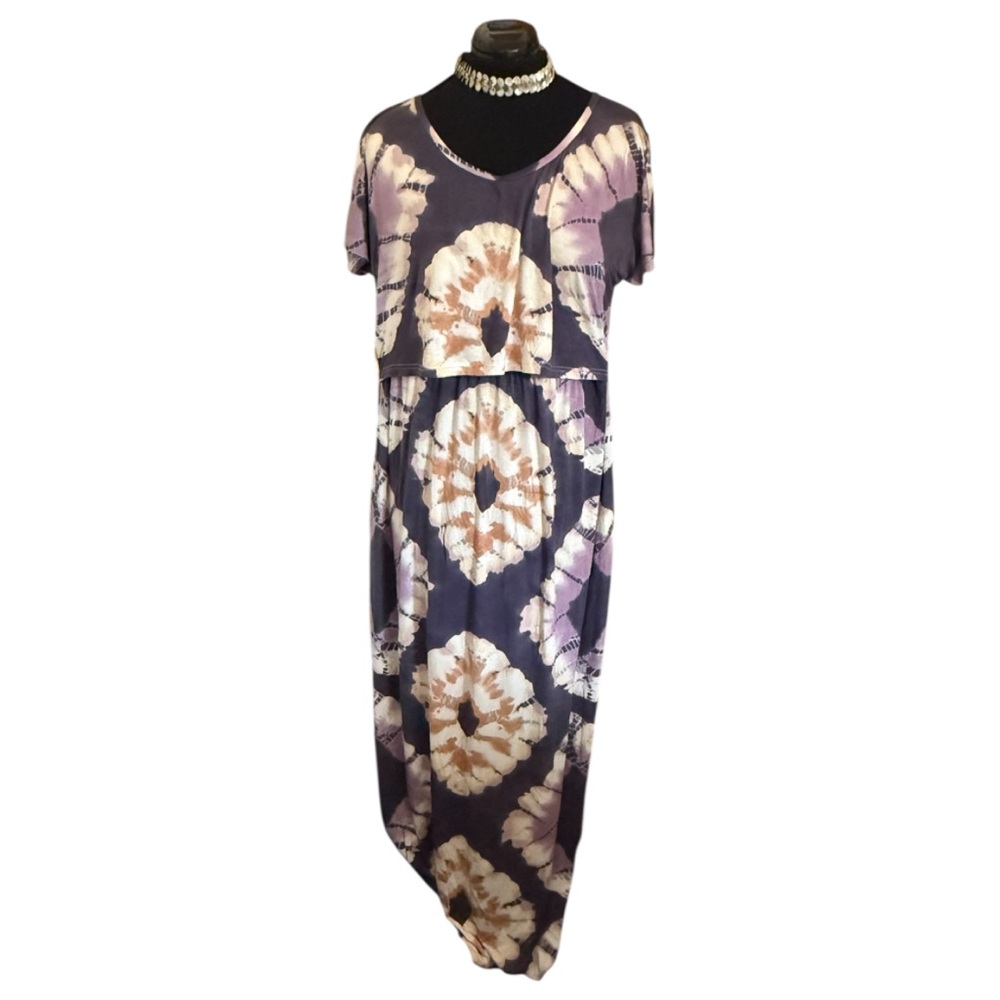 Smallshow Maternity Nursing Breastfeeding Dress XL
tiedye summer boho beach hole
